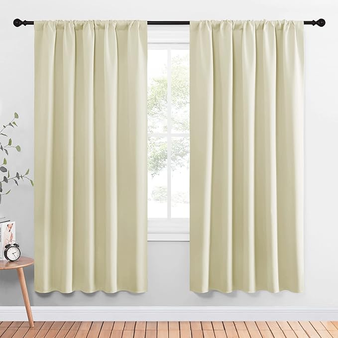 NICETOWN Living Room Curtains, Home Decorations Thermal Insulated Solid Rod