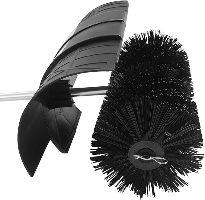 52CC 2 Stroke Gas Powered Backpack Broom Sweeper, 2.3HP 1700W Portable Handheld Gasoline Engine Snow Sweeping Broom Cleaner Tools with Goggles,for Cleaning Driveway Turf Lawns Artificial Grass