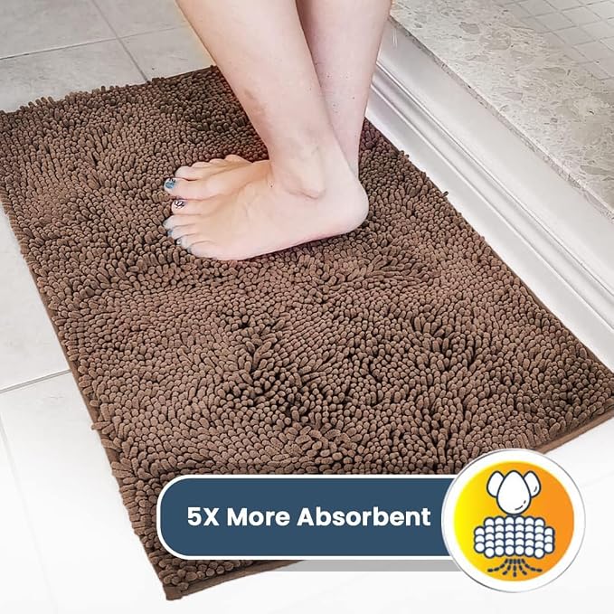 Muddy Mat® | Super Water Absorbent Door Mat Indoor, Microfiber Quick Dry Chenille Entryway Rug, Slip Resistant Front Door Mat, Indoor Mats for Entryway, Machine Washable Pet Rug, Tan 48" x 72"