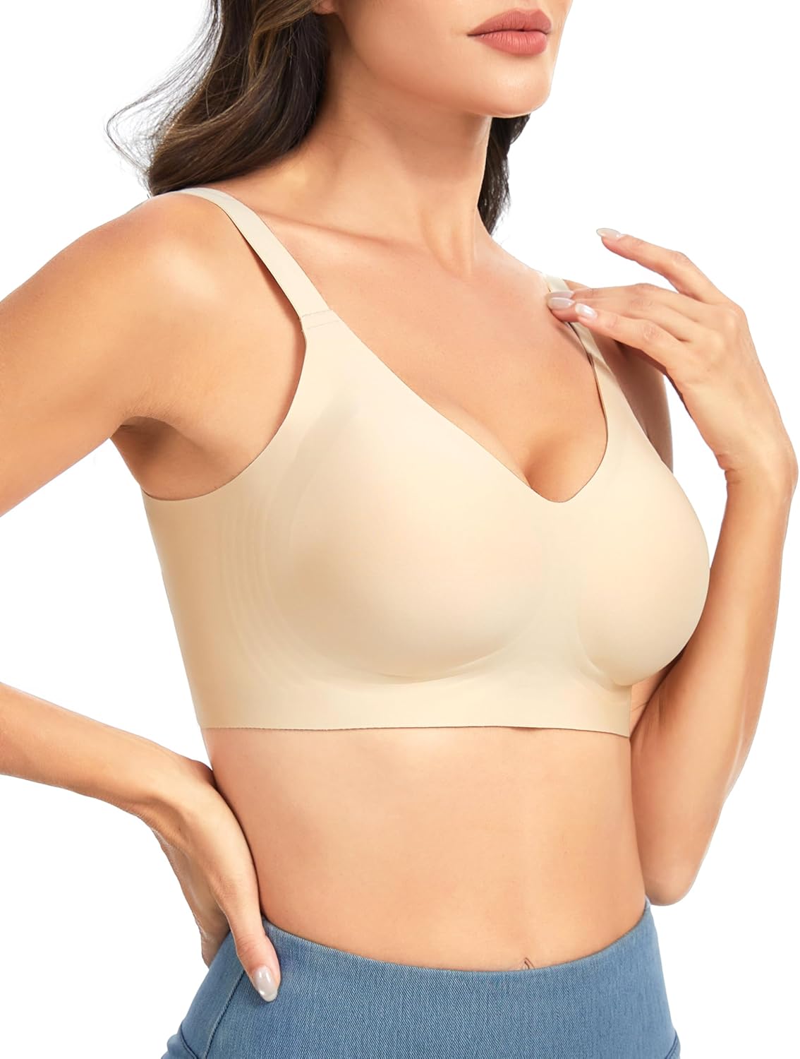 THE GYM PEOPLE Wireless Seamless Bra - Full Coverage Comfortable Bralette | Invisible Padded Design