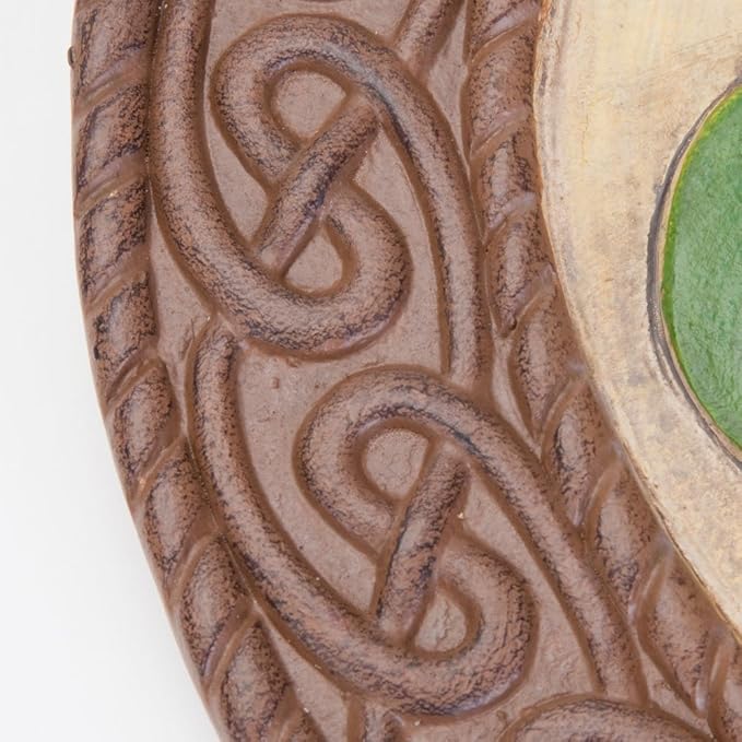 Bits and Pieces - Glow in the Dark Shamrock Garden Stone - Irish Garden Decor Yard Art Accent - 10" x 10" Round Durable Polyresin Stepping Pavers for Landscaping and Outdoor Pathways