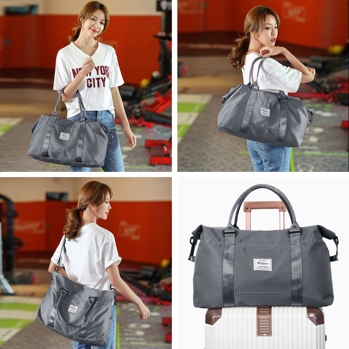 Travel Duffel Bag, Carry-on Overnight Weekender Bags for Women