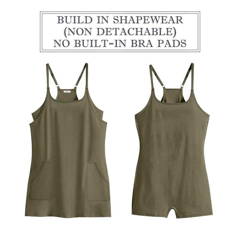 ANRABESS Women Athletic Tennis Dress 2026 Summer Square Neck Active Romper Built in Shorts Casual Athleisure Mini Dresses