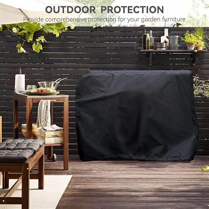 Outdoor Prep Table Cover- Heavy Duty Waterproof Cover for Outdoor Wicker Bar Cart, Compatible with 48 Inch Outdoor Beverage Serving Cart and Storage Cabinet Black