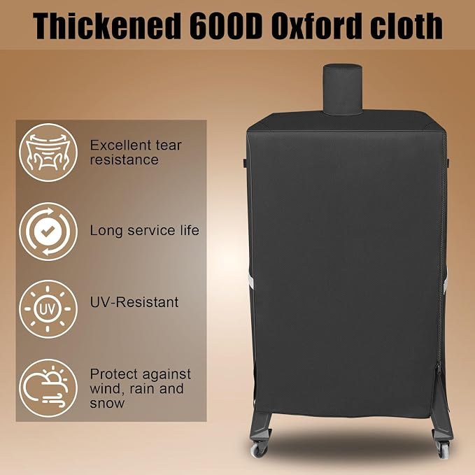 QuliMetal Vertical Smoker Cover for Pit Boss 4/5/7 Series Vertical Smokers, PBV4PS1, PBV5PW1, PBV4PS2, PBV5P1, Pro Series 4/5/7 Vertical Pellet Smokers, Heavy Duty Pellet Grill Cover for Pitboss 73550
