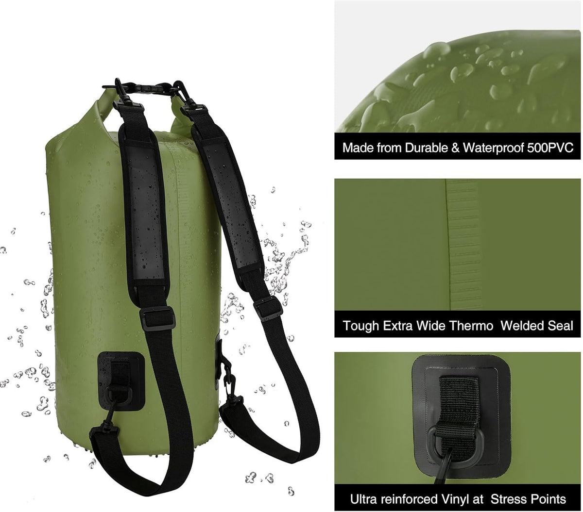 Piscifun Waterproof Dry Bag - Floating Backpack with Phone Case | Available in 10L, 20L, 30L, 40L Sizes