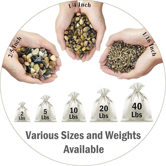 FANTIAN 40 lbs Aquarium Gravel, 1/4 Inch Fish Tank Pea Gravel, Decorative River Rocks Stone for Freshwater Tanks, Outdoor Pond, Garden, Landscaping, Terrarium, Soil Drainage