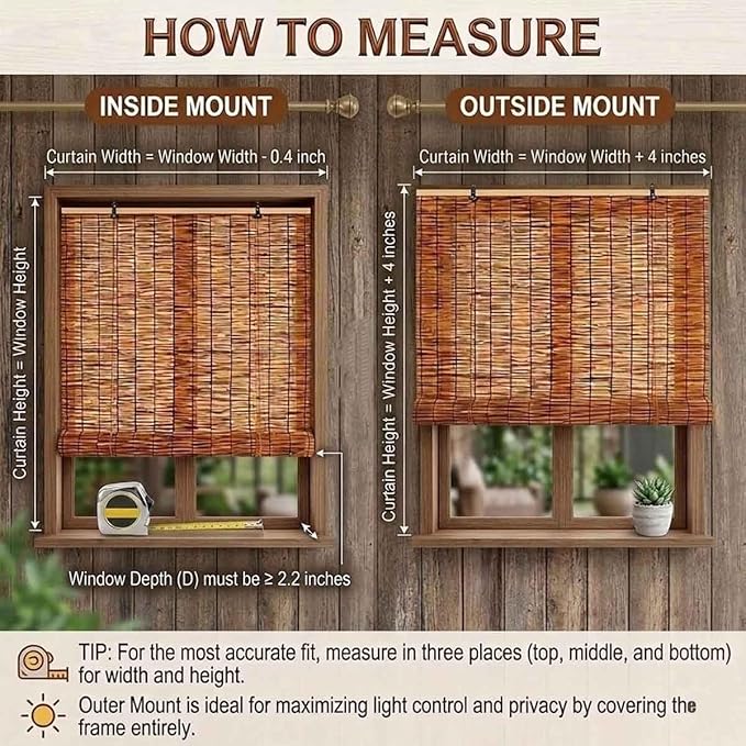 Bamboo Roller Shades for Outdoor Patio