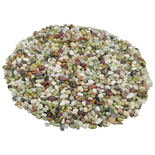 River Rocks,Landscaping Pebbles,Decorative Ornamental Pebbles,Garden Landscaping Stones,Gravel Filler for Home Decoration Flower Bed Fish Tank Plants Vases Succulents (1, Green, 5 Pounds)
