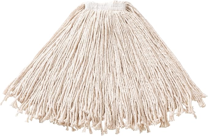 Rubbermaid Commercial Cut End Cotton Mop 20 Oz White Premium Heavy Duty Mop Head Wring and Rinse