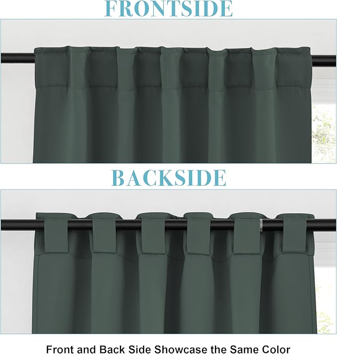 RYB HOME Green Blackout Curtains