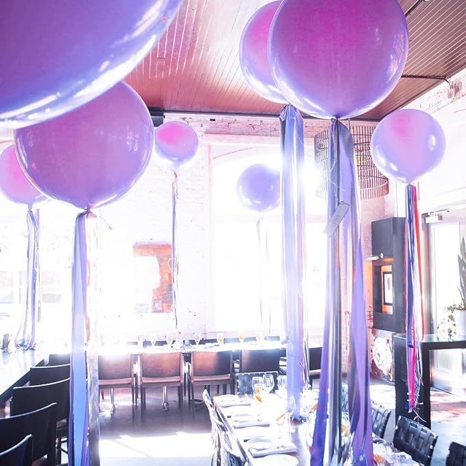 PartyWoo Lavender Balloons 4pcs 36 Inch Light Pastel Purple Lilac Purple Latex Helium Balloons for Birthday Baby Shower Graduation Wedding Anniversary Bridal Shower Party Decorations Purple-Q10