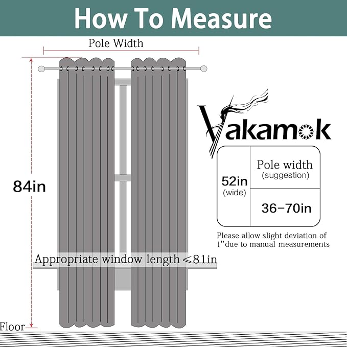 Yakamok 2 Thick Layers Pure White 100% Completely Blackout Curtains Thermal