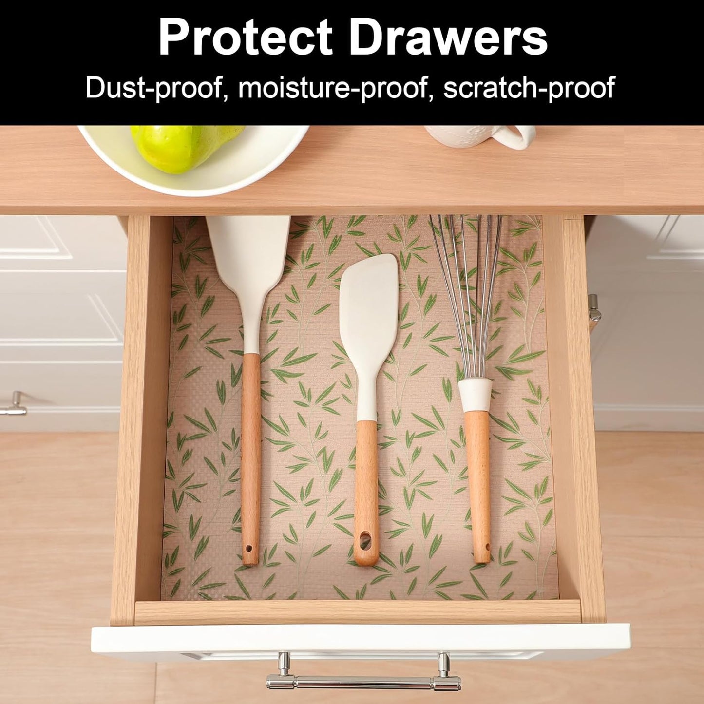 Cooyes Drawer Liner Shelf Liners for Kitchen Cabinets Refrigerator Liners Waterproof & Oil-Proof Kitchen Cupboard Liner Drawer Mats EVA Material Non Adhesive Fridge Liner for Shelves