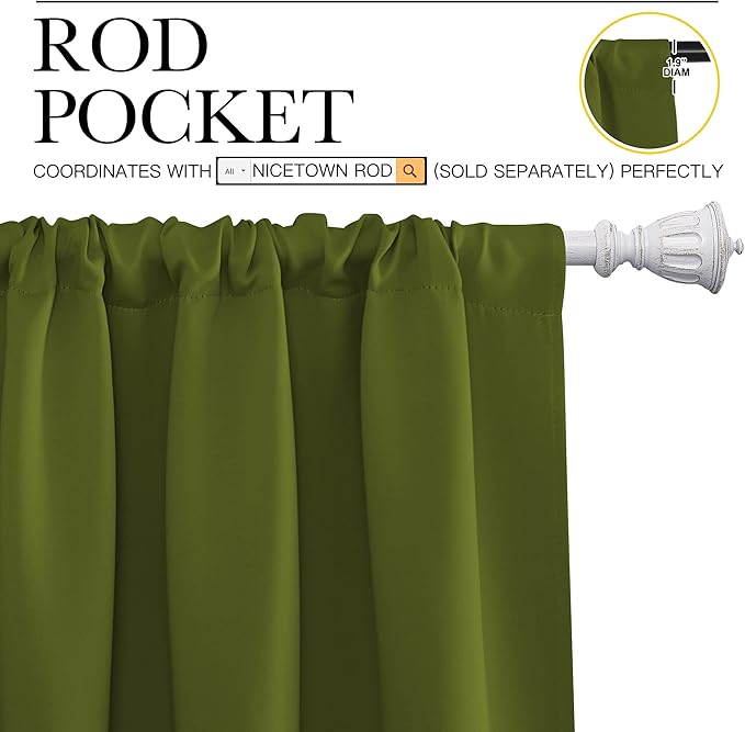 NICETOWN Kitchen Curtains, Short Blackout Curtains & Drapes, Thermal Insulated