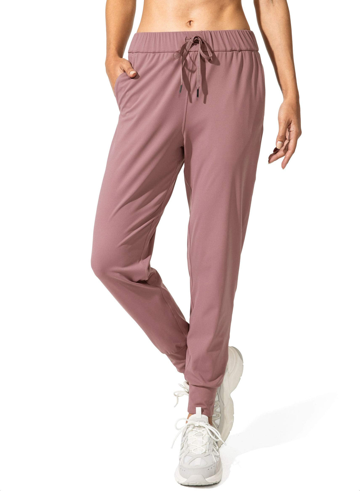 SANTINY Women's Joggers Pants Pockets Drawstring Running Sweatpants for Women Lounge Workout Jogging(Mauve Pink__XXL)