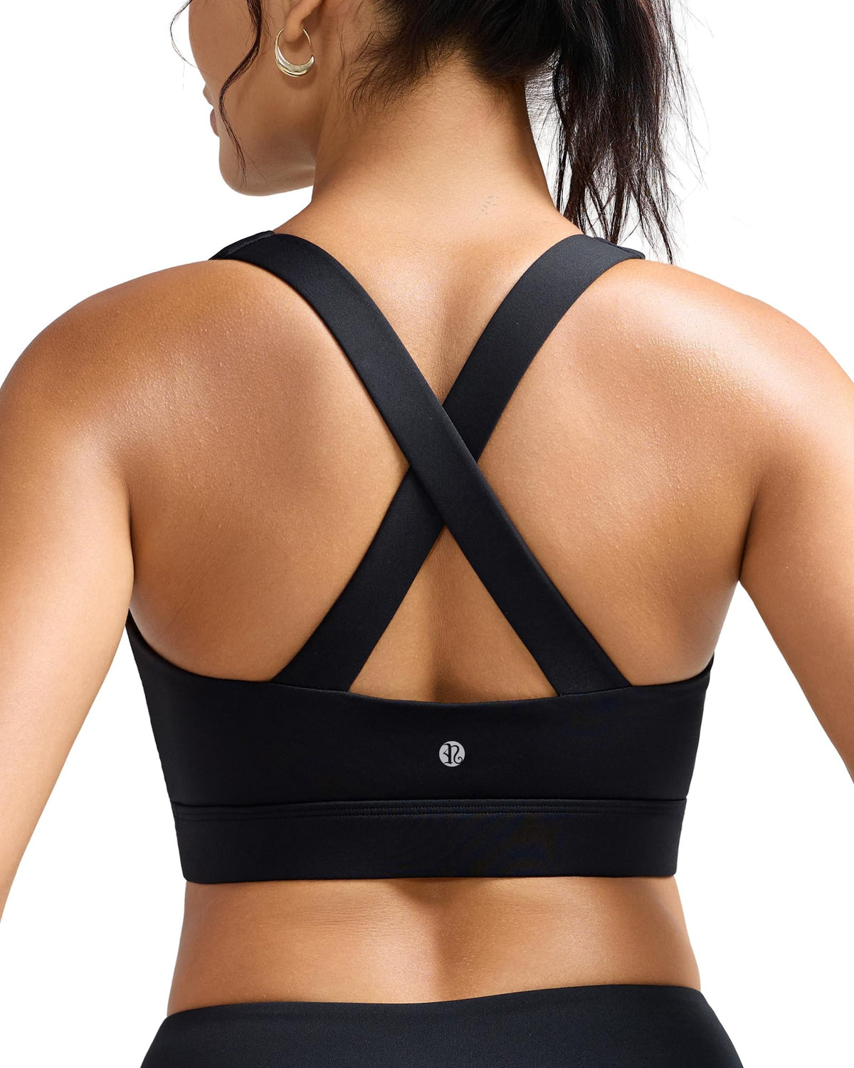 RUNNING GIRL Black Sports Bra for Women,Molded Cups High Support Sports Bras for Women Large Bust(3135Black_L)