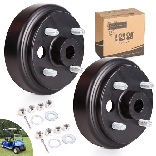 10L0L 21807G1 Golf Cart 1 Inch Large Hole 30 Teeth Spline Brake Drum Assembly for 4 Cycle Gas 1991-Up EZGO TXT, RXV, Marathon, Medalist, Columbia, OEM# 21807-G1, 41843-94 (2 Packs)