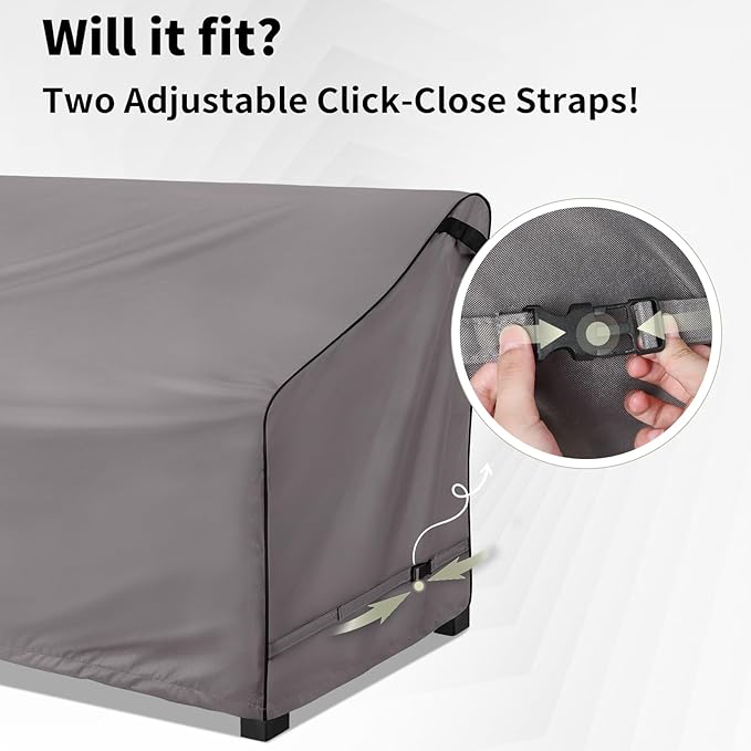 KylinLucky Outdoor Patio Sofa Cover fit 60 x 34 x 30 inch, 59 x 33, 58 x 32 Waterproof Weatherproof Heavy Duty 600D Garden Furniture Cover for Outside Sofa Couch