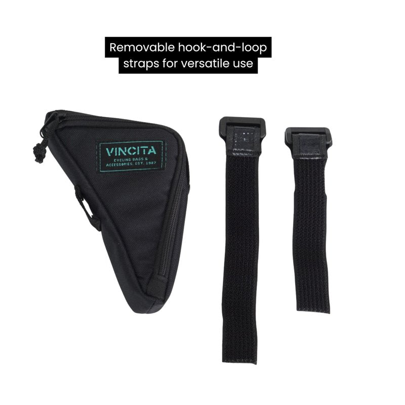 Vincita Boomerang Bag 3.0 – Frame Bag for Brompton Bike (A, C & P Line) – Anti-Slip Slim Tool Pouch with Magnetic Mount – Detachable Straps & Bright Lining – Fold-Compatible Storage (Grey)
