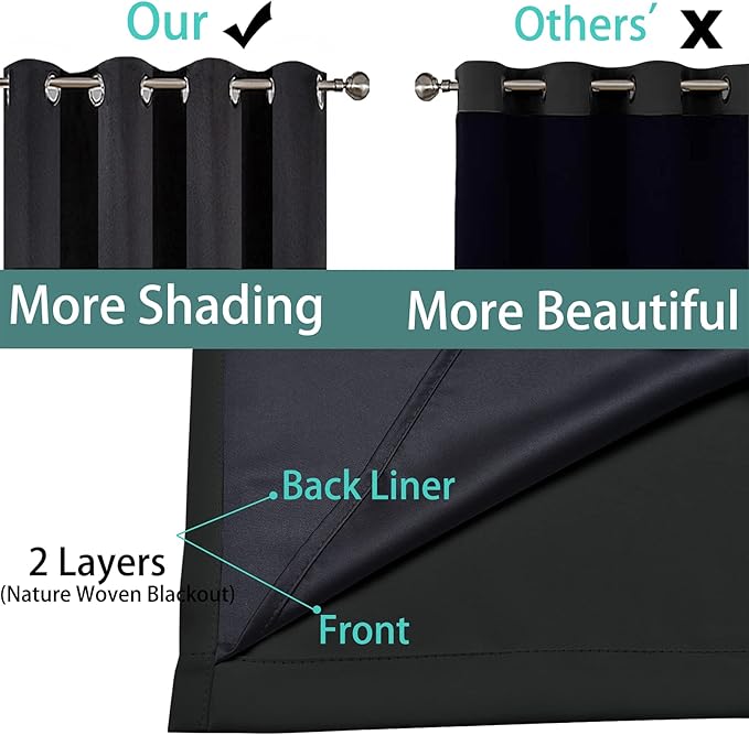 Yakamok 100% Blackout Lined Pair Curtains