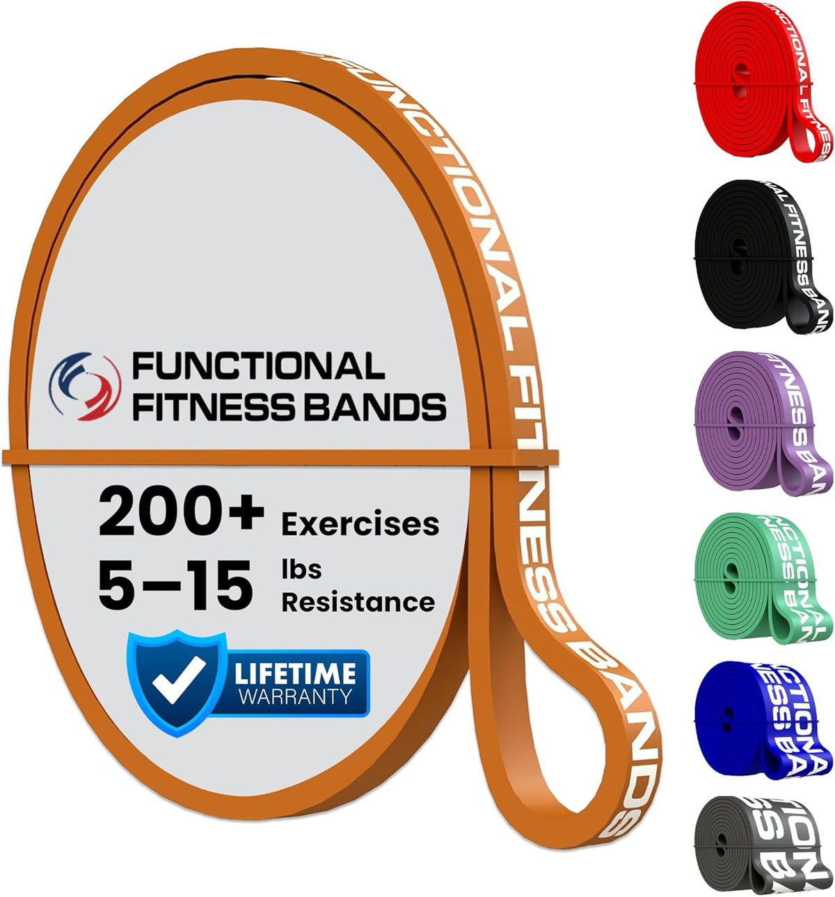 Pull Up Resistance Bands for Functional Fitness | 5-15 lbs Stretch Bands for Workouts