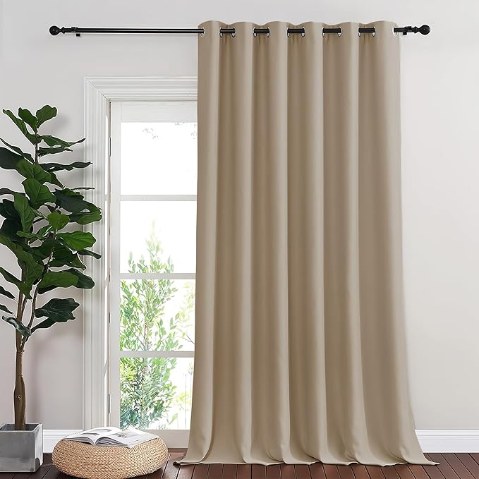 NICETOWN Blackout Sliding Door Curtains 84 Inch Length, Extra Wide Room Divider