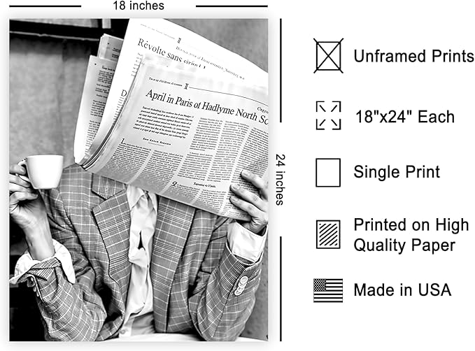 Poster Master Woman Reading Newspaper