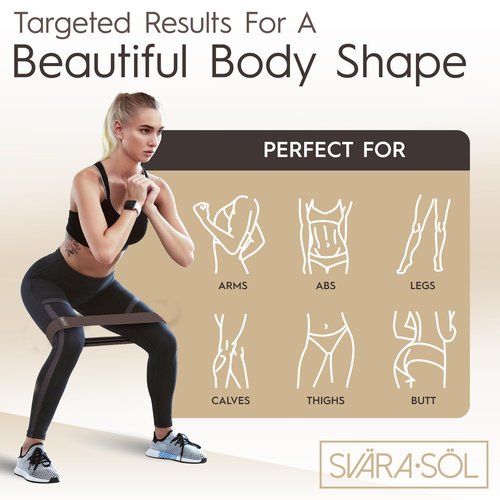 Svära Söl Fabric Resistance Bands Set of 3 for Legs, Glutes, Arms, Booty Bands for Women and Men, Resistance Bands for Working Out, Physical Therapy, Strength Training, Elastic Bands for Exercise