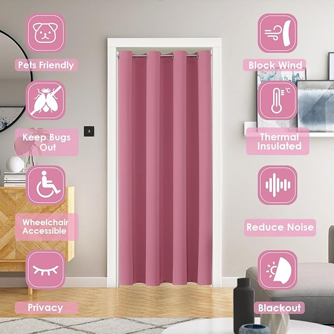 ChrisDowa Blackout Door Curtains