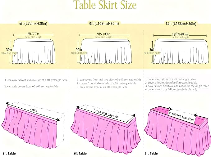 Tulle Table Skirt Blue Tutu Striped Table Skirts for Rectangle Tables Baby Shower Under the Sea Baby Shark Birthday Parties Decoration 14ft
