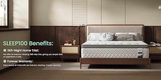 Queen Mattress 12 Inch, 5-Zone Deep Sleep Firm Mattress with Extra Lumbar & Shoulder Support, Hotel Collection Hybrid Mattresses Pain Relief - Fiberglass Free - No Odor - 365 Night Trial