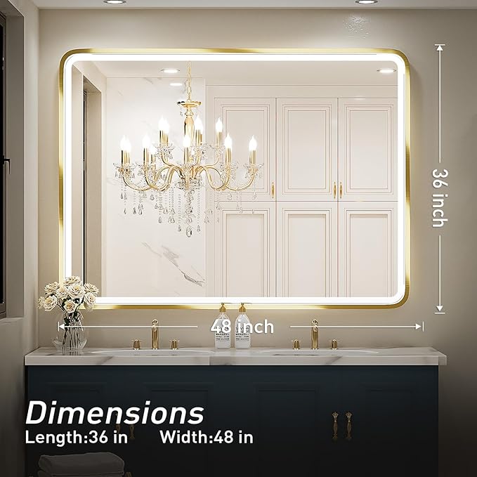 48x36 Inch LED Bathroom Mirror