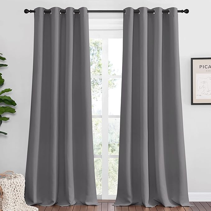 NICETOWN Bedroom Blackout Curtains Panels, 1 Pair, 55 inches by 110 Inch