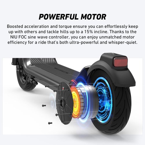 NIU Electric Scooter - KQi 1PRO 100/200 Series Escooter with Suspension, 500-700W Power, 15-20 MPH