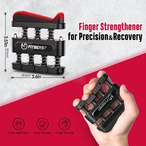 FitBeast Grip Strength Trainer, Hand Gripper Strengthener Kit - 6 Pack with Adjustable Resistance Forearm Strengthener, Forearm Exerciser and Massage Balls for Hand Therapy, Grip Training and Recovery