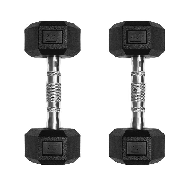 Ritfit 5-650 LBS PVC Encased Hex Dumbbell Sets with Optional Rack for Home Gym, Hand weight with Chrome Handle for Strength Training,Workouts