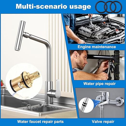 15 Size 200 Pcs Mini Universal Metric Nitrile Rubber(NBR) O Ring Assortment Kit for Various car Auto Hydraulic Faucet Plumbing Pressure Washer Air or Gas Sealing Repair Home Repair