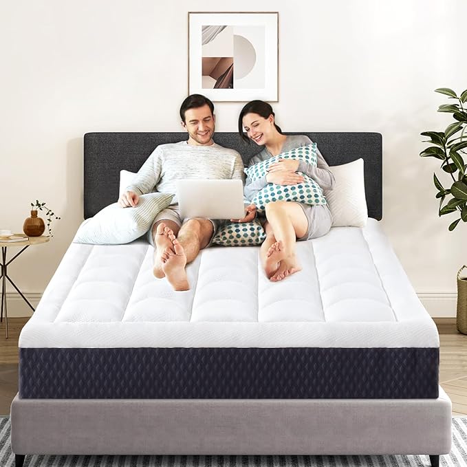 ONENICE 12 Inch California King Mattress in a Box, Breathable Gel-Memory Foam Plus Pillowtop Mattress for Pressure Relief, CertiPUR-US Certified Bed in a Box, Fiberglass-Free