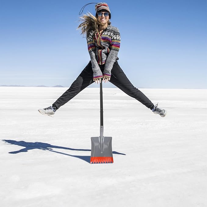 NUOBESTY Thickened Metal Ice Shovel with Serrated Edge Heavy-Duty Outdoor Ice Chopper and Snow Scoop Tool Lightweight Snow Cleaning Shovel for Cars and Driveways Labor-Saving Winter