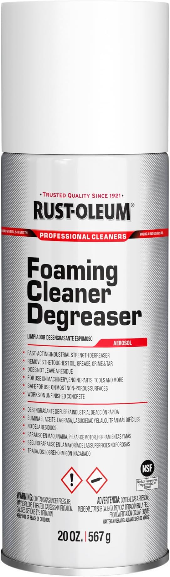 Rust-Oleum Professional Cleaners Foaming Cleaner Degreaser | 20oz Aerosol Can | Professional Strength