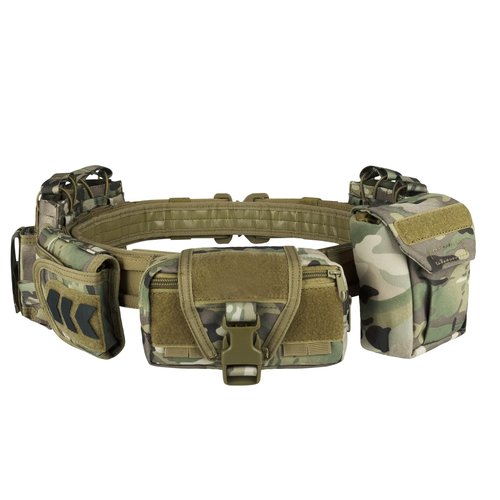 YAKEDA Tactical Battle Belts for Men- Quick Release Trigger Airsoft Belt Heavy Duty Belts with Pouches 7 PCS (CP)