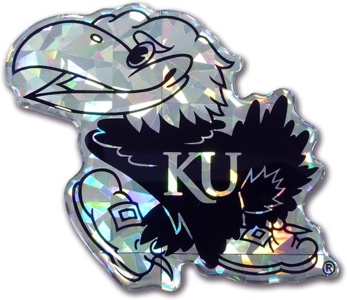 Kansas Jayhawks Reflective Decal - Premium 3D All-Weather Sticker for Car, Laptop & More