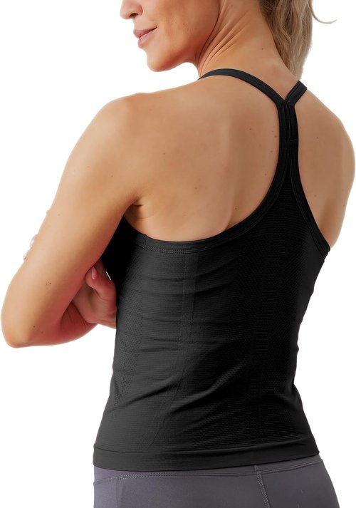 MathCat Workout Tank Tops - Sleeveless Athletic Yoga Shirts with Built-In Bra | Seamless Design