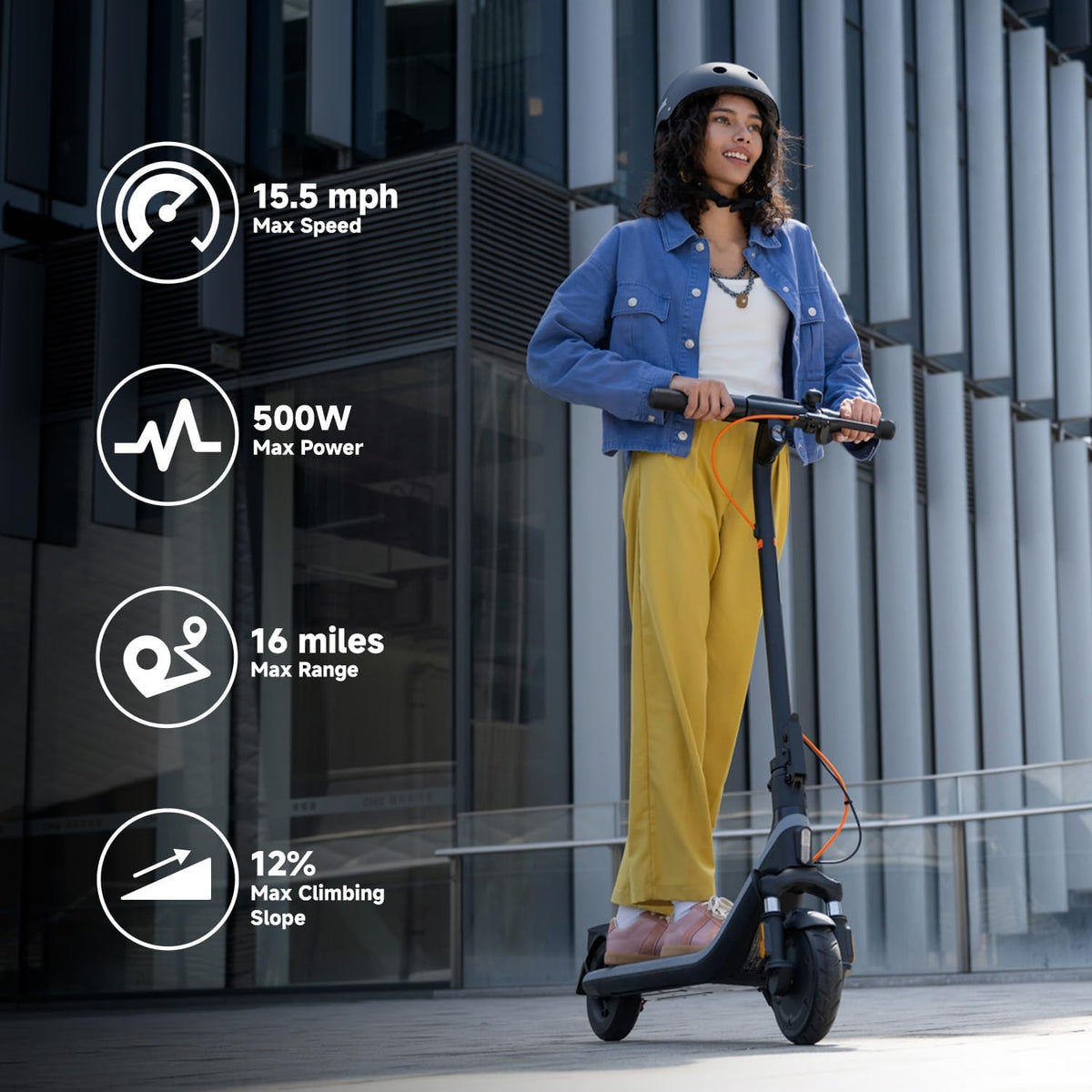 Segway Ninebot E2 Plus II Electric Scooter - 15.5–20 MPH, Long Range, Foldable Design, UL Certified