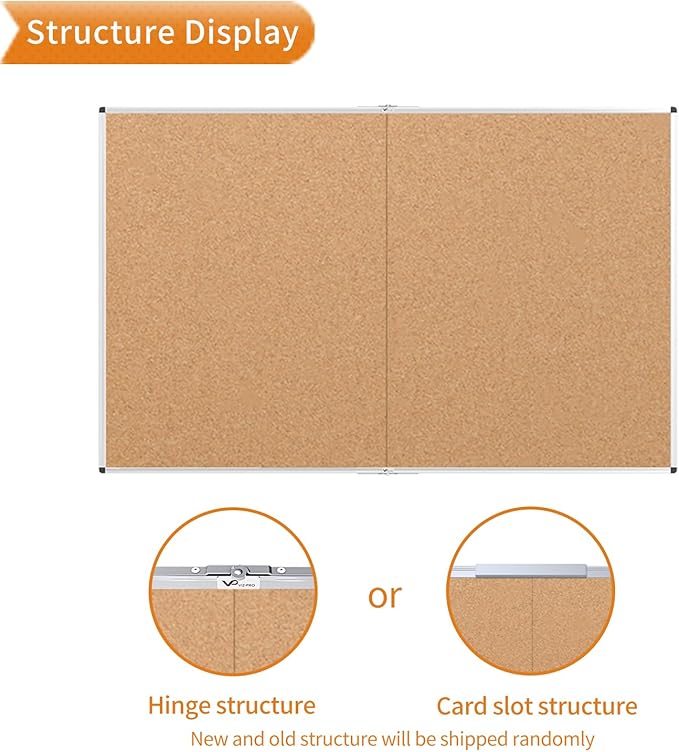 VIZ-PRO Cork Bulletin Board/Foldable Noticeboard, 48 X 36 Inches