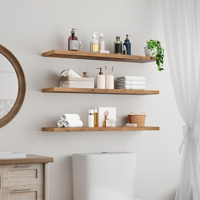RALGEND Floating Shelves for Wall, 39.4" Long Wall Shelf Set of 3