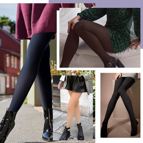 MANZI Opaque Tights - Run Resistant Control Top Panty Hose for All-Day Comfort