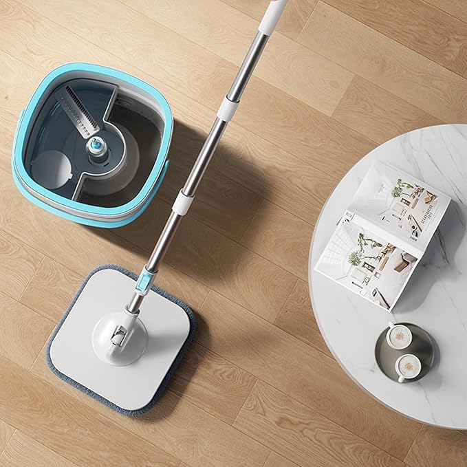 Mop and Bucket Set,Housekeeping Floor Cleaning Supplies - Mop Bucket with Wringer - for Hardwood Living Room Dining Room Kitchen Bathroom Study