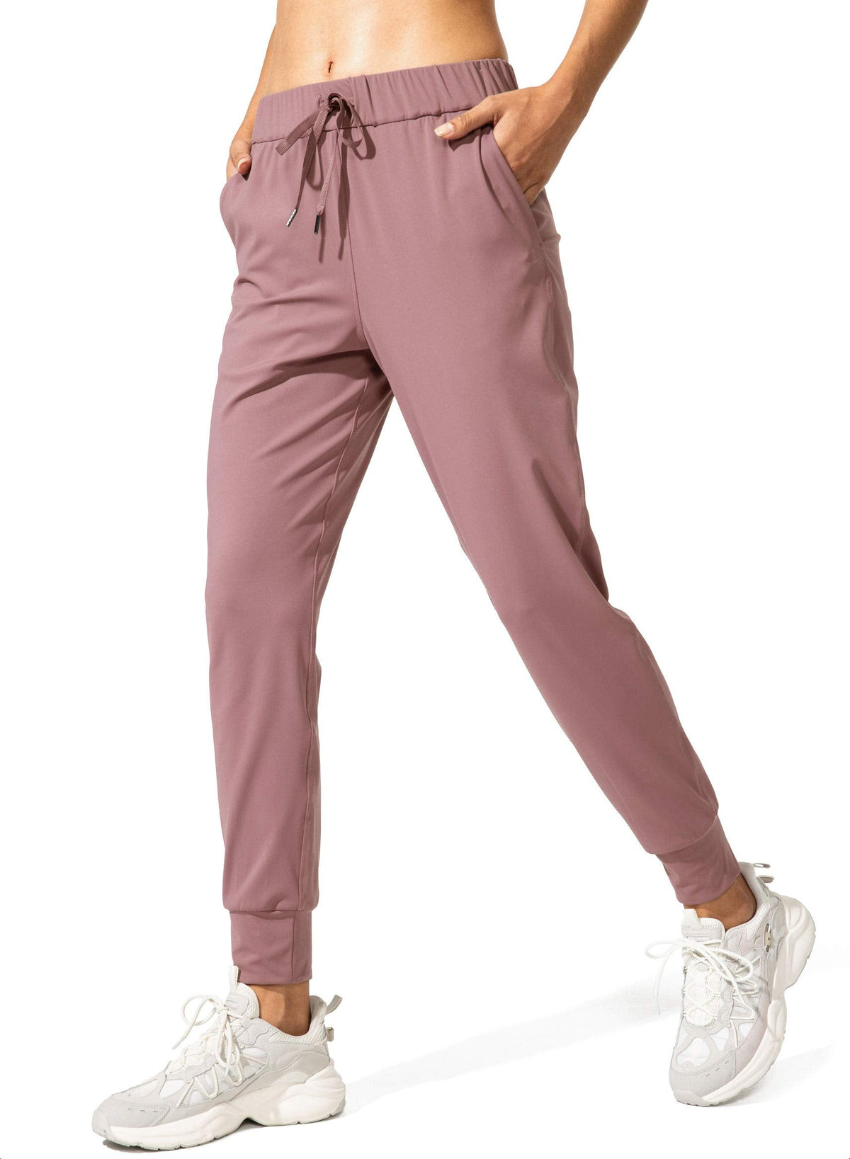 SANTINY Women's Joggers Pants Pockets Drawstring Running Sweatpants for Women Lounge Workout Jogging(Mauve Pink__XXL)